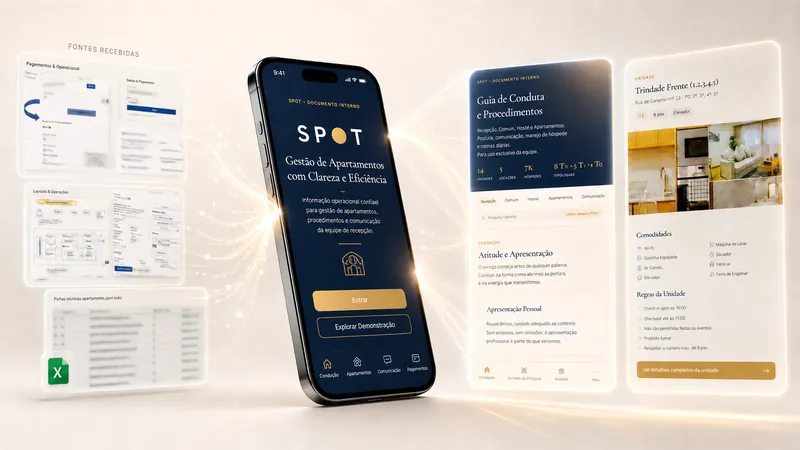 SPOT - app de gestão de apartamentos com fontes operacionais e fichas de unidade